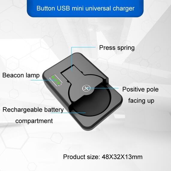 Caricabatterie per Batterie a Bottone LIR2032/2450 4,2V  Cavo USB-C TBD0604511601A 6922048930637