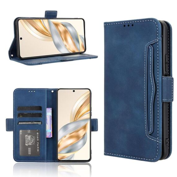 Per Honor X60 5G / X9C Smart Skin Feel Calf Texture Card Slots Custodia per telefono in pelle (blu)