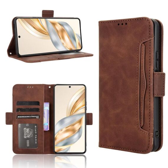 Per Honor X60 5G / X9C Smart Skin Feel Calf Texture Card Slots Custodia per telefono in pelle (marrone)