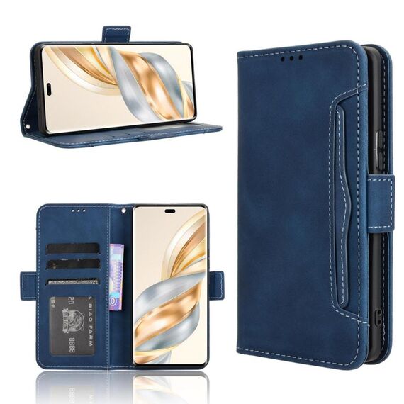 Per Honor X60 Pro 5G / X9C 5G Custodia in pelle con texture in vitello e slot per schede (blu)
