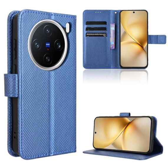 Per vivo X200 Pro mini 5G Custodia in pelle con texture a diamante (blu)