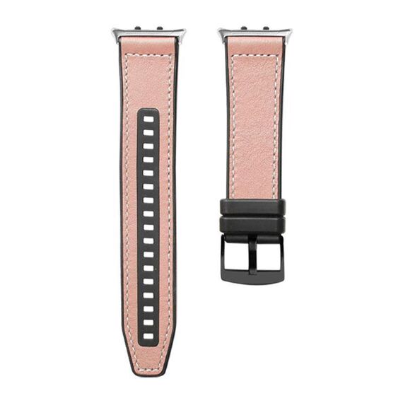 Per Honor Watch 5 cinturino in silicone ibrido in pelle (rosa)