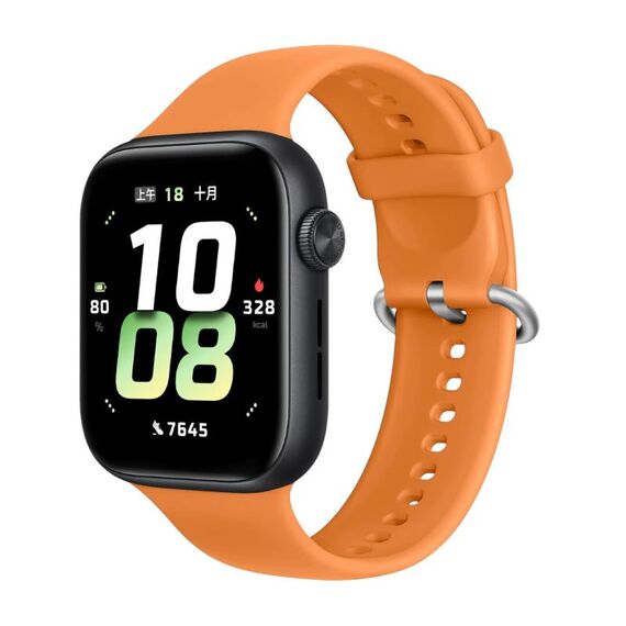Per Honor Watch 5 cinturino in silicone morbido con fibbia argentata tinta unita (arancione)