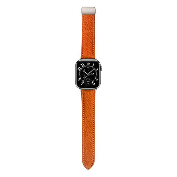 Per Honor Watch 5 Cinturino in pelle con fibbia pieghevole magnetica con trama Litchi (arancione)
