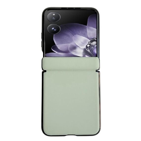 Per Xiaomi Mix Flip Custodia per telefono con struttura in pelle tinta unita con asse magnetico integrato (verde)