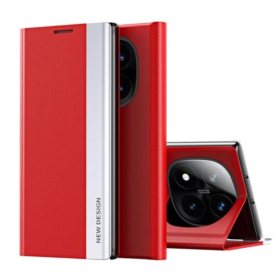 Per Xiaomi Redmi Note 14 Pro+ 5G Custodia per telefono in pelle con rivestimento elettrolitico laterale (rosso)