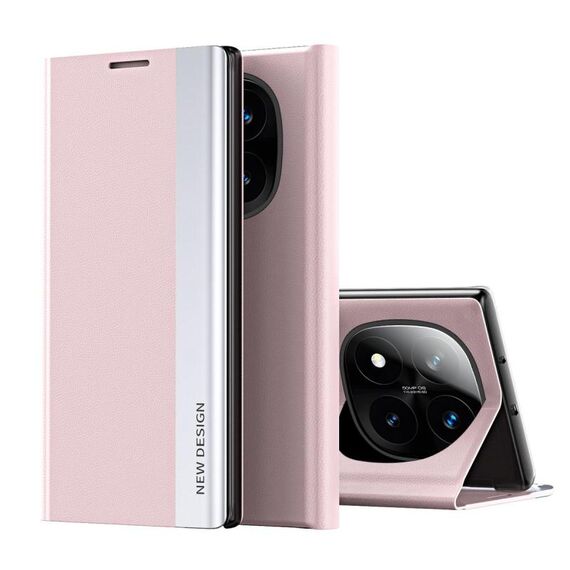 Per Xiaomi Redmi Note 14 Pro+ 5G Custodia per telefono in pelle con rivestimento elettrolitico laterale (rosa)