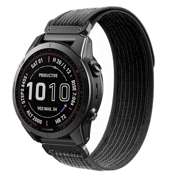 Per cinturino da orologio a sgancio rapido con chiusura a strappo in nylon da 22 mm Garmin (nero Starlight)