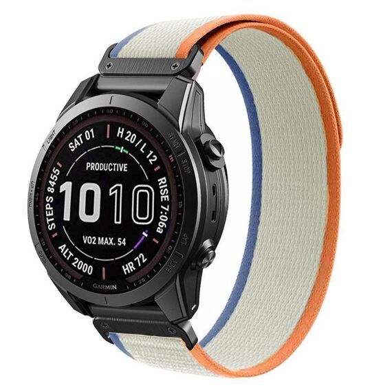 Per Garmin 22mm Loop Nylon Hook and Loop Fastener Quick Release Watch Band (Bianco Latte)