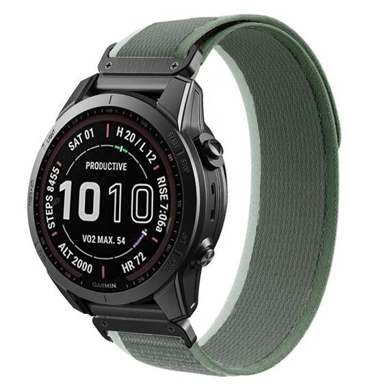 Per Garmin 22mm Loop Nylon Hook and Loop Fastener Quick Release Watch Band (verde bianco)
