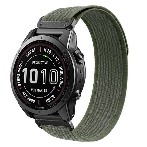 Per Garmin 22mm Loop Nylon Hook and Loop Fastener Quick Release Watch Band (verde militare grigio)