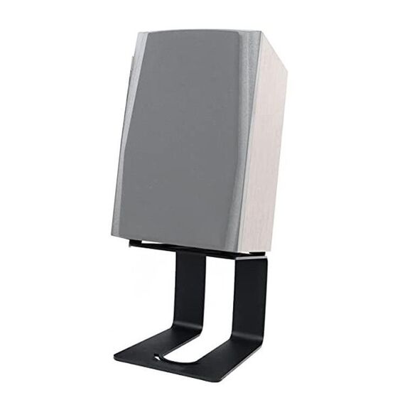Supporto per altoparlante da tavolo in metallo con smorzamento delle vibrazioni, staffa per monitor da studio inclinata (nero)