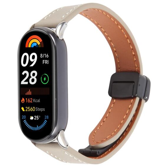Per Xiaomi Smart Band 9/8 Cinturino per orologio in microfibra con fibbia magnetica pieghevole (grigio)
