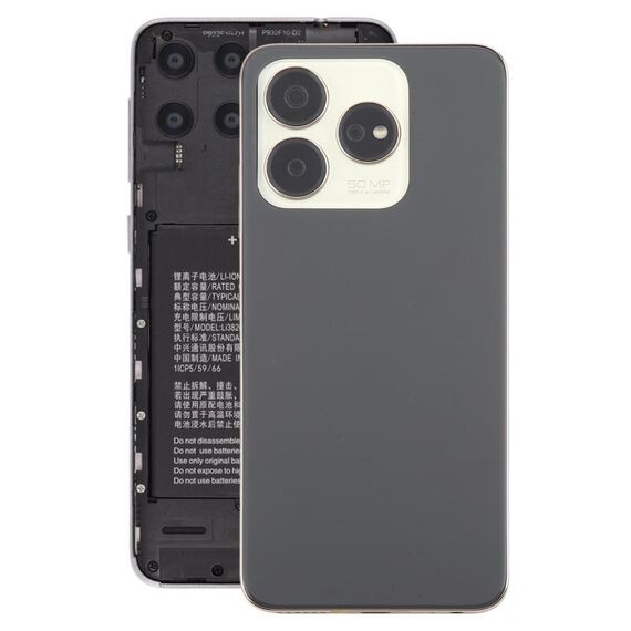 Per ZTE Axon 60 / V60 Z2356 Cover posteriore in vetro per batteria con cornice centrale / Cover per obiettivo della fotocamera (nero)