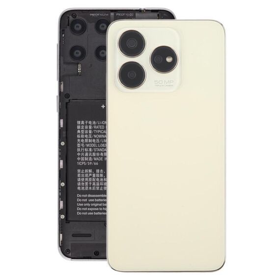 Per ZTE Axon 60 / V60 Z2356 Cover posteriore in vetro per batteria con cornice centrale / Cover per obiettivo della fotocamera (oro)