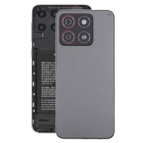 Per ZTE Blade A55 Z2450 Cover posteriore batteria con cornice centrale/Copertura obiettivo fotocamera (nero)