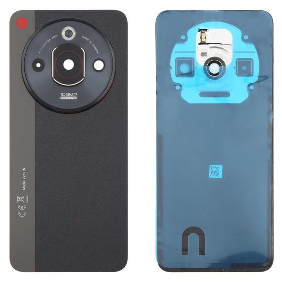 Per ZTE nubia Focus Pro Z2351N Cover posteriore in vetro per batteria con adesivo / Cover per obiettivo della fotocamera (nero)