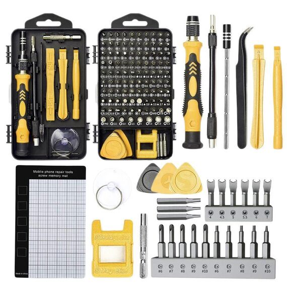 Kit di cacciaviti magnetici di precisione 122 in 1 (giallo)