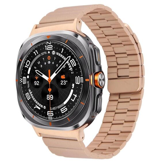 Per Samsung Galaxy Watch Ultra 47mm cinturino magnetico in acciaio inossidabile di bambù (oro rosa)