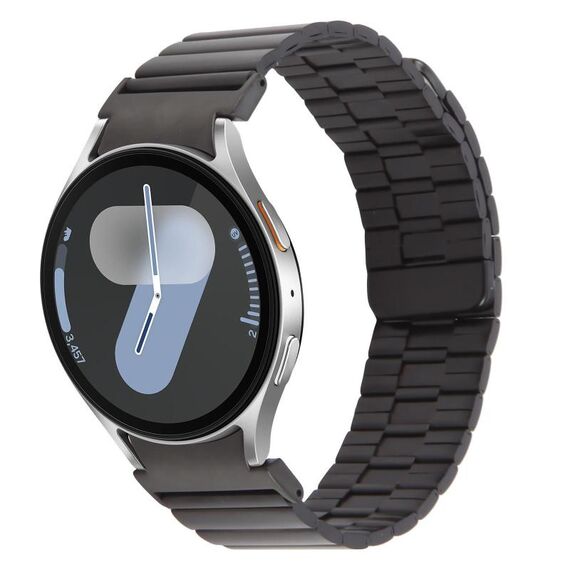 Per Samsung Galaxy Watch 7/6/5/4 Cinturino in metallo con sgancio rapido magnetico in bambù (nero)
