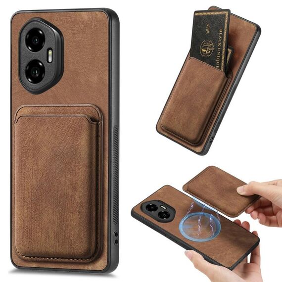 Per Honor 300 Retro Leather Card Bag Custodia magnetica per telefono (marrone)