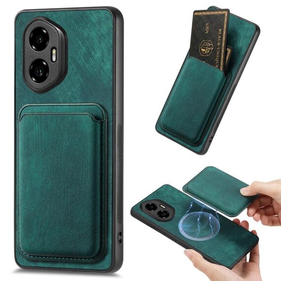 Per Honor 300 Retro Leather Card Bag Custodia magnetica per telefono (verde)
