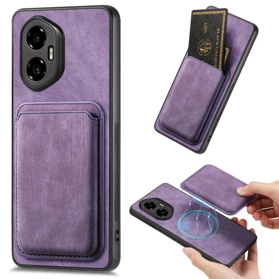 Per Honor 300 Retro Leather Card Bag Custodia magnetica per telefono (viola)