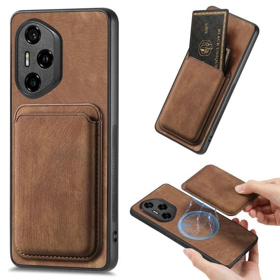 Per Honor 300 Pro Retro Leather Card Bag Custodia magnetica per telefono (marrone)
