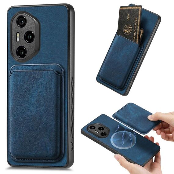 Per Honor 300 Pro Retro Leather Card Bag Custodia magnetica per telefono (blu)
