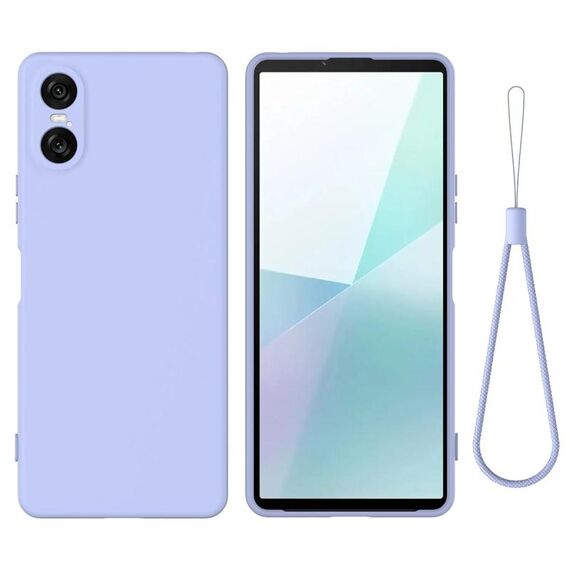 Per Sony Xperia 10 VI Custodia antiurto in silicone liquido Pure Color (viola)