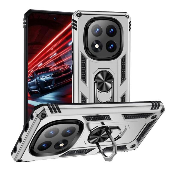 Per Redmi Note 14 Pro+ 5G Custodia antiurto in TPU + PC con supporto (argento)