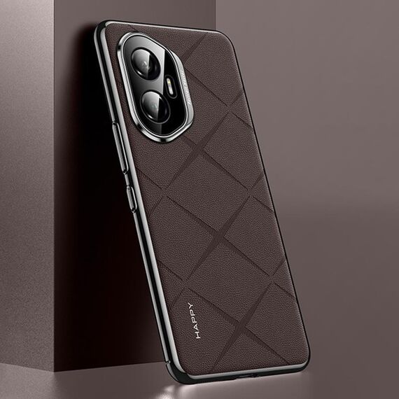 Custodia per telefono cellulare in pelle liscia per Honor 300 (marrone)