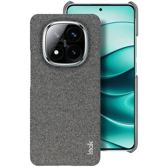 Per Redmi Note 14 Pro+ 5G imak Ruiyi Series Custodia per telefono in tessuto PU + PC (grigio scuro)