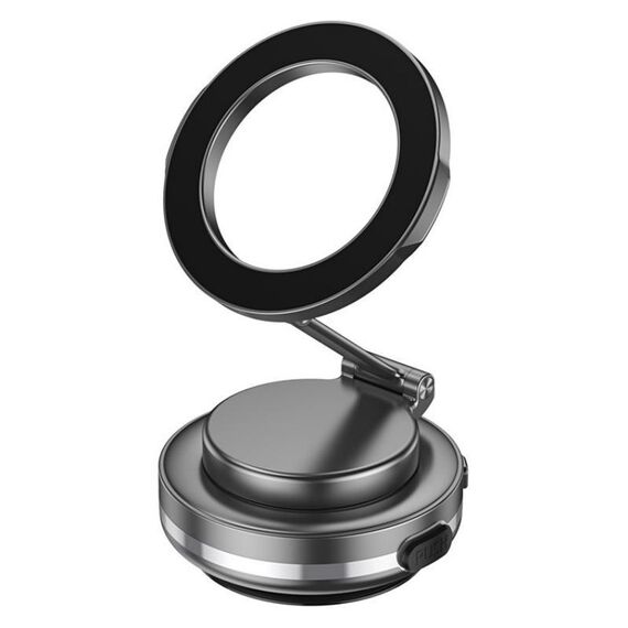 C7 Supporto per telefono magnetico multifunzionale, girevole, pieghevole, con ventosa per auto (grigio)