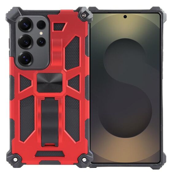 Per Samsung Galaxy S25 Ultra 5G Armor Custodia antiurto in TPU + PC magnetica per telefono con supporto (rosso)