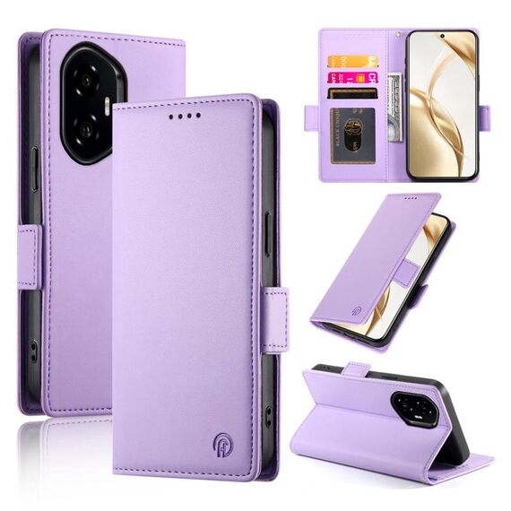 Per Honor 300 Pro / 300 Ultra Custodia per telefono in pelle smerigliata magnetica con fibbia laterale (viola)