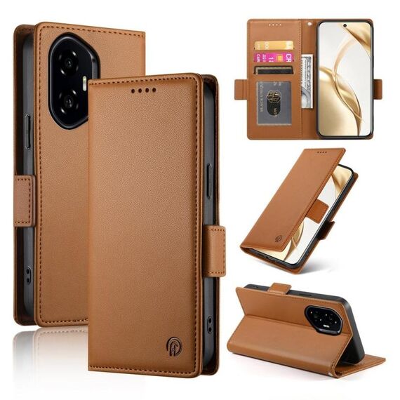 Per Honor 300 Pro / 300 Ultra Custodia per telefono in pelle smerigliata magnetica con fibbia laterale (marrone)