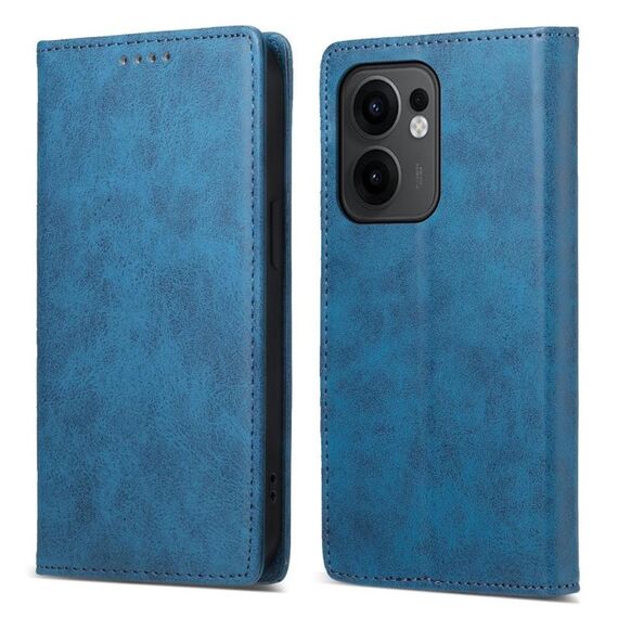 Per OPPO Reno13 F 4G / 5G Business Custodia per telefono in pelle magnetica RFID a tinta unita (blu)