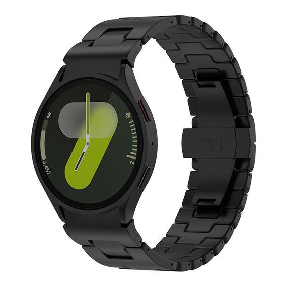 Per Samsung Galaxy Watch 7/6/5/4 Pulsante di sgancio rapido Cinturino in acciaio inossidabile a forma di H (nero)