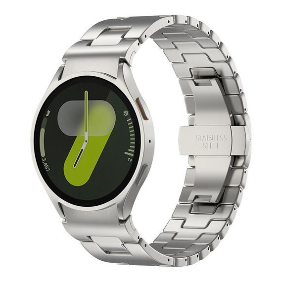 Per Samsung Galaxy Watch 7/6/5/4, cinturino in acciaio inossidabile a forma di H con pulsante di sgancio rapido (colore titanio)