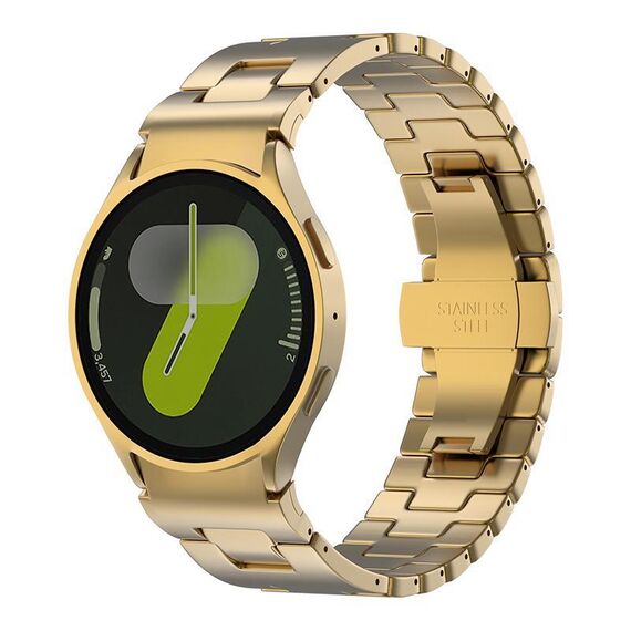 Per Samsung Galaxy Watch 7/6/5/4 Pulsante di sgancio rapido Cinturino in acciaio inossidabile a forma di H (oro)