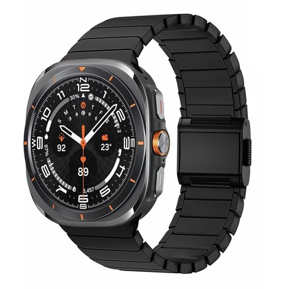 Per Samsung Galaxy Watch Ultra 47mm Bamboo Norman Buckle Cinturino in acciaio inossidabile (nero)