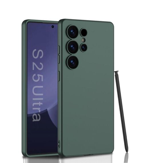 Per Samsung Galaxy S25 Ultra 5G GKK Custodia ultrasottile con effetto pelle, penna non inclusa (verde foresta)