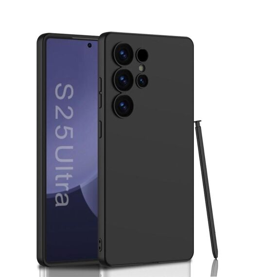 Per Samsung Galaxy S25 Ultra 5G GKK Custodia ultrasottile con effetto pelle, penna non inclusa (nero)