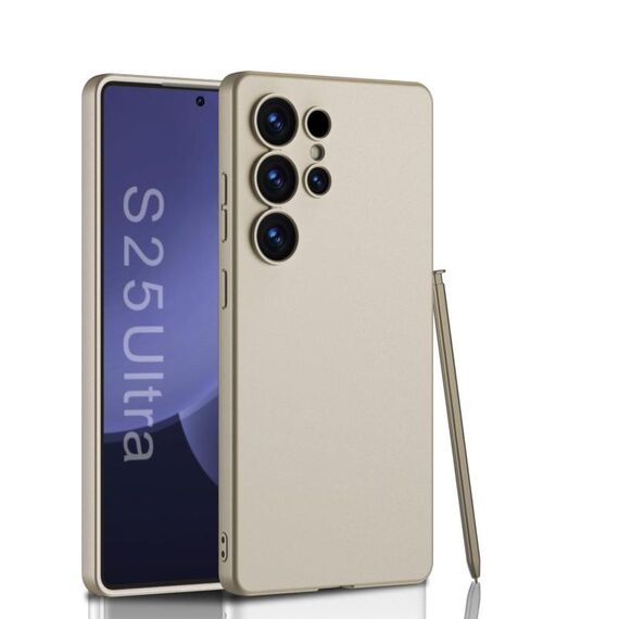 Per Samsung Galaxy S25 Ultra 5G GKK Custodia ultrasottile con effetto pelle, penna non inclusa (grigio titanio)