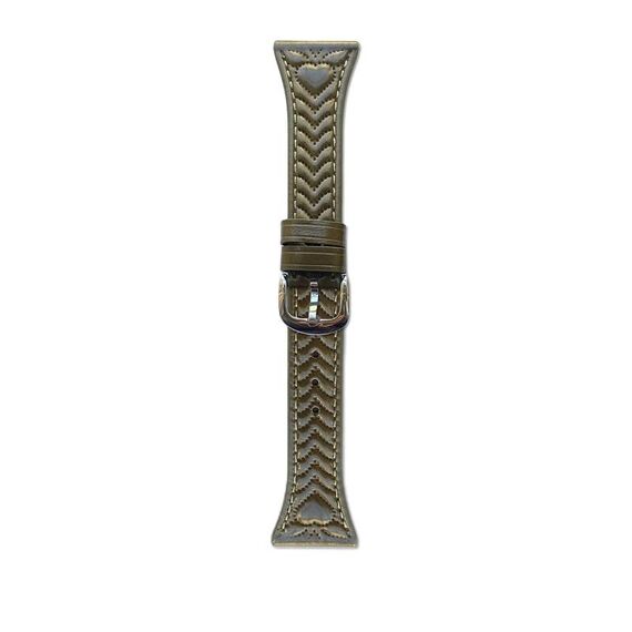 Per Huawei Watch GT 3 42mm Cinturino in pelle con stampa a forma di cuore da 20mm (verde retrò)