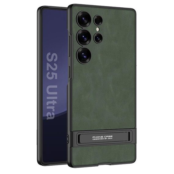 Per Samsung Galaxy S25 Ultra 5G GKK Triumph Custodia per telefono in pelle smerigliata ultra sottile con supporto (verde)