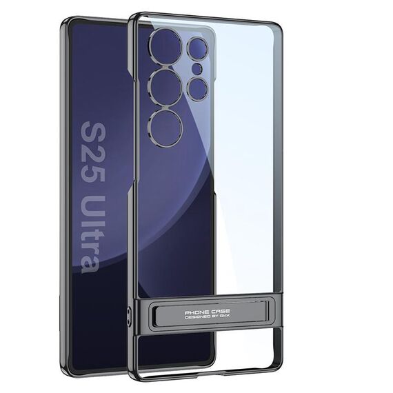 Per Samsung Galaxy S25 Ultra 5G GKK Triumph Phantom Custodia trasparente per telefono con supporto (nero)