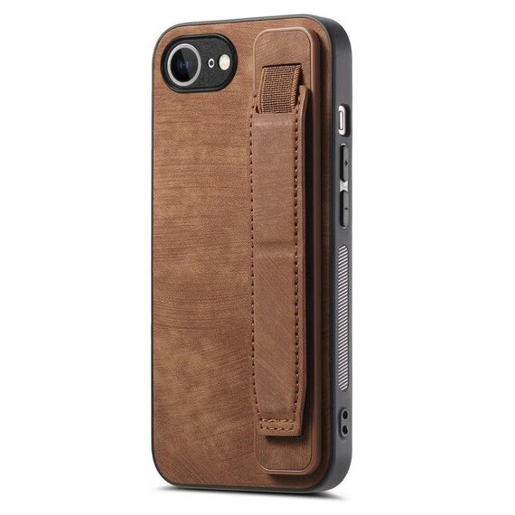 Per iPhone SE 2024 Custodia per telefono con cinturino retrò in pelle (marrone)