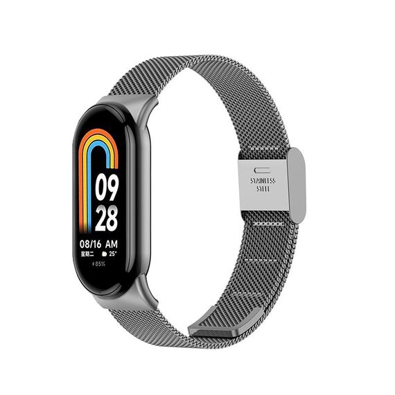 Per cinturino in metallo con fibbia milanese Xiaomi Mi Band 8 (grigio)